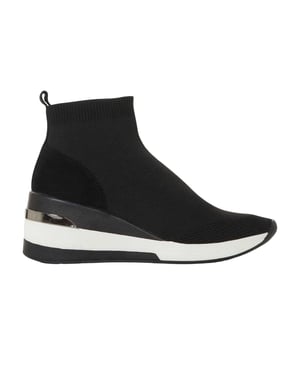 Dune London Dames Engel Suede Wedge Sneakers (Zwart)