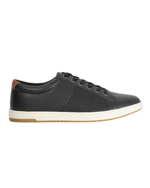 Dune London Heren Trez Canvas Laaggesneden Platte Schoenen (Zwart)