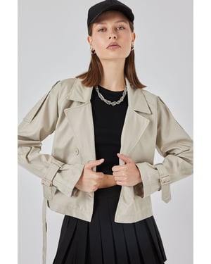 Korte Bouwde Trenchcoat