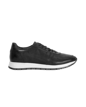 Dune London Heren Tris Leren Trainers (Marine)