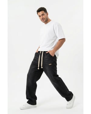 Elastische Taille Denim Broek