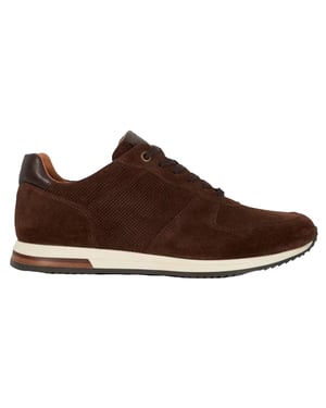 Dune London Heren Trilogy Suède Trainers (Bruin)