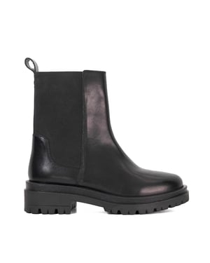Dune London Dames/Dames Leren Chelsea Laarzen met Chunky Zool (Zwart)