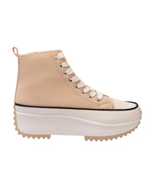 Firetrap Dames Platform Hoge Sneakers (Beige)