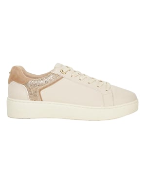 Dune London Dames/Dames Elli Leren Platform Schoenen (Crème)
