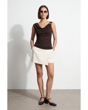 Mouwloze Cowl Neck Shell Top