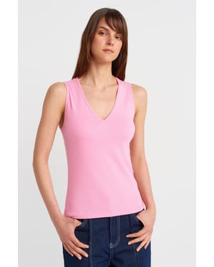 Katoenen V-hals Mouwloze Top Blouse