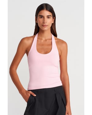 Geribbelde Haltertop Mouwloze Blouse