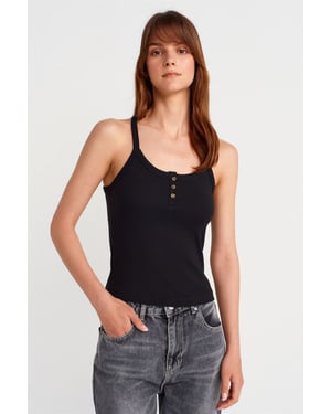 Slim Fit Geribbelde Brei Top
