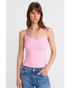 Slim Fit Kant Gebreide Camisole Blouse