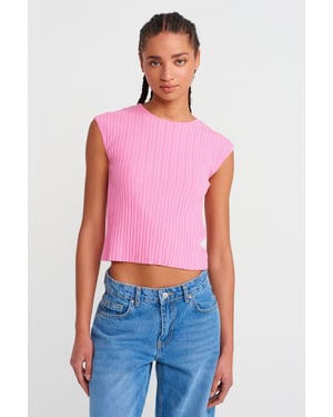 Geribbelde Gebreide Cropped Blouse