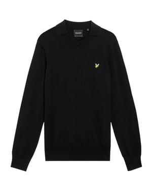 Lyle & Scott Herentrui met kraag en logo (Jet Zwart)