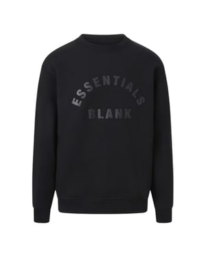 Blank Essentials Sweatshirt met gebogen logo voor volwassenen (Zwart)