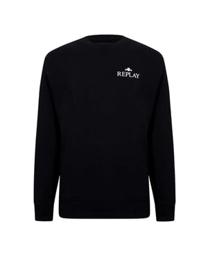 Replay Heren Sweatshirt met Ronde Hals en Logo (Zwart)
