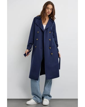 Dubbelzijdig Gordijn Trenchcoat met Ceintuur