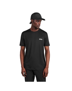 Boss Heren Wedstrijd Logo Crew Hals T-shirt (Zwart)