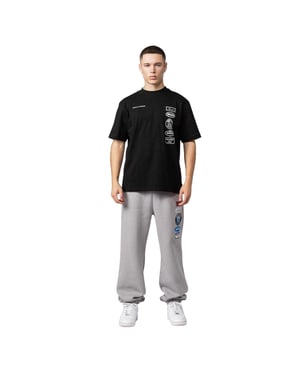 Mercier Oversized T-shirt met ronde hals en 2.0-badge voor heren (Zwart)