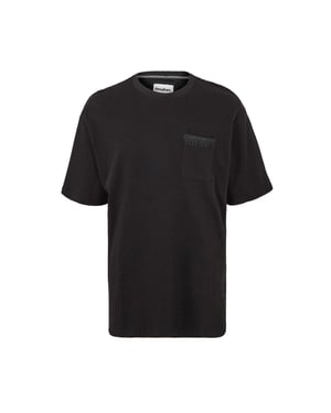 Threadbare Heren Dunedin Textured Knit Regular T-shirt (Zwart)