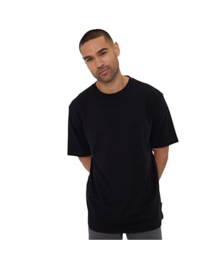 Threadbare Heren T-shirt met wafelpatroon, normale pasvorm (Zwart)