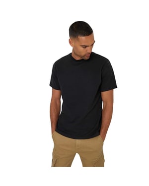 Threadbare Heren Textured Crew Neck Regular T-shirt (Zwart)
