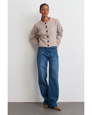 Mid-waist flare denim jeans