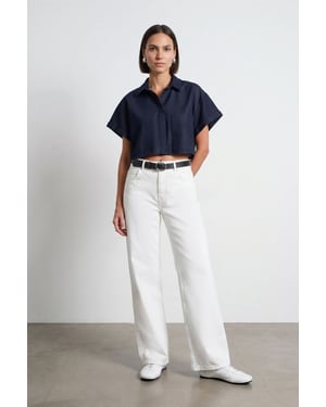 Hoge Taille Wijde Pijpen Katoenen Denim Jeans