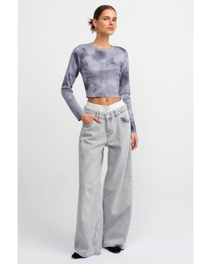 Hoog-Waisted Wijde Jeans van Katoen