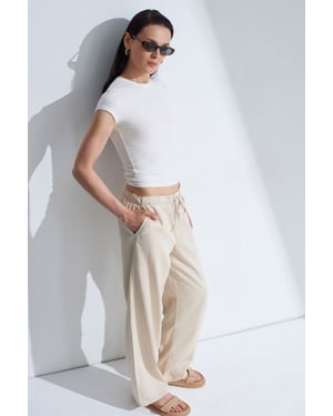 Mid-waist wijde denim jeans