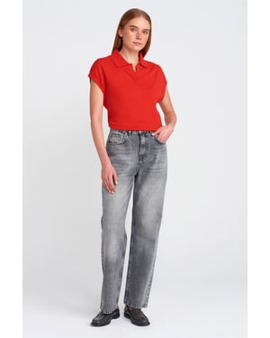 Hoge Taille Straight-Leg Mom Jeans