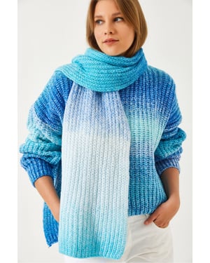 Gradient Geribbelde Rondhals Trui