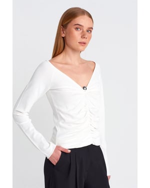 Dames Slim Fit Geribde V-hals Trui