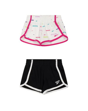 Reebok Jersey shorts voor meisjes (Set van 2) (Wit/zwart)