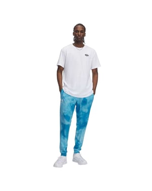 Under Armour Heren Rival Badstof Tie Dye Joggers (Blauw)