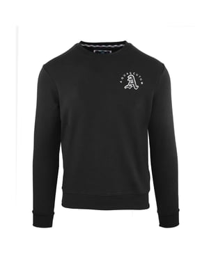 Aquascutum Heren Logo Katoenen Ronde Hals Sweatshirt (Zwart)