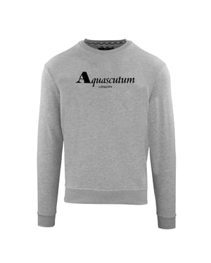 Aquascutum Sweatshirt met vet geribbeld logo voor volwassenen (Grijs)