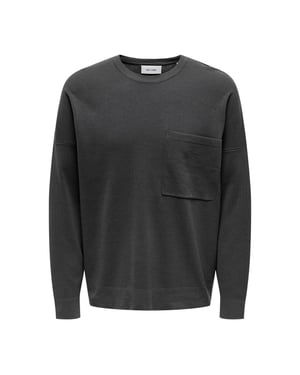Only Heren Sweatshirt met Ontspannen Hals (Magneet)