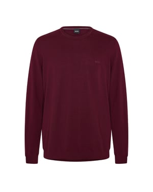 Boss Heren Crew Neck Regular Sweatshirt met lange mouwen (Donkerrood)