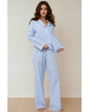 Gestreept Katoenen Pyjama Set