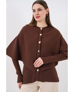 Geribbelde Textuur Lange Mouwen Knopen Cardigan