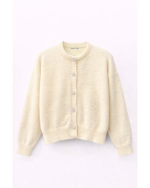 Oversized Jacquard Knopen Cardigan