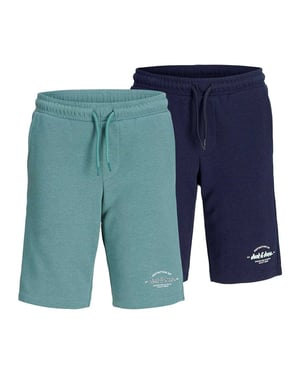Jack And Jones Jongens Fleece Korte Broek (Set van 2) (Marine/Mineraal)