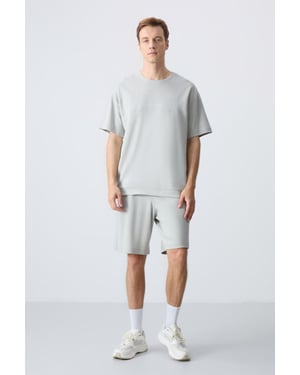 Heren Oversized Katoenmix T-shirt en Shorts Set