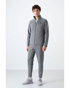 Heren Sweatshirt en Broek Set met Ritskraag