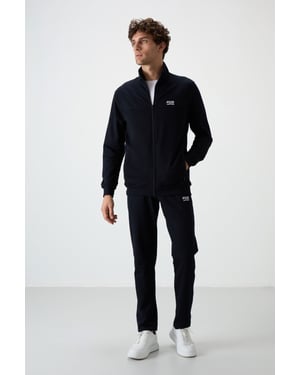 Heren Gebreid Fleece Sweatshirt en Broek Set