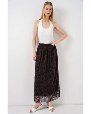 Bloemen Hoge Taille Maxi A-Lijn Rok