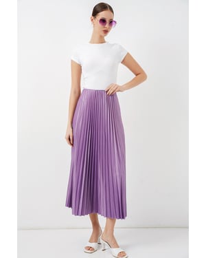 Hoge Taille Maxi Rok met Rimpeldetail