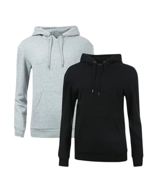Brave Soul Dames/Dames Drop Shoulder Regular Hoodie (Set van 2) (Zwart/Grijs)