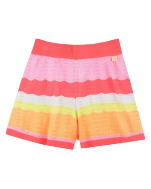 Billieblush Meisjes Gehaakte Golf Streep Shorts (Koraal)