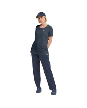 Jack Wolfskin Tech T-shirt voor dames (normaal model) (Middernacht blauw)
