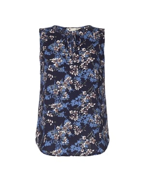 Yumi Dames/dames Bloemenprint Top (Blauw)